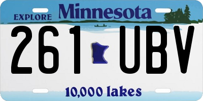 MN license plate 261UBV