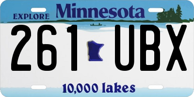 MN license plate 261UBX