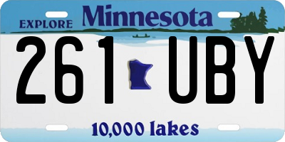 MN license plate 261UBY