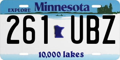 MN license plate 261UBZ
