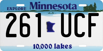 MN license plate 261UCF