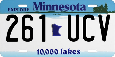 MN license plate 261UCV