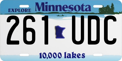 MN license plate 261UDC