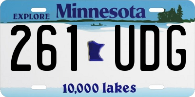 MN license plate 261UDG