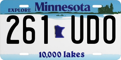 MN license plate 261UDO