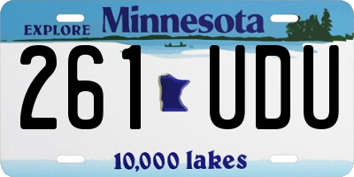 MN license plate 261UDU