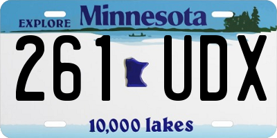 MN license plate 261UDX