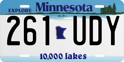 MN license plate 261UDY