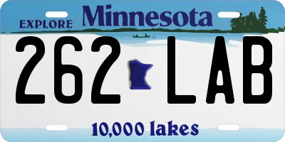 MN license plate 262LAB