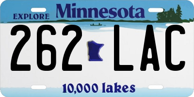 MN license plate 262LAC