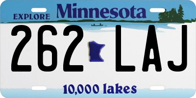 MN license plate 262LAJ