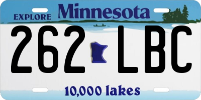 MN license plate 262LBC