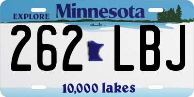MN license plate 262LBJ