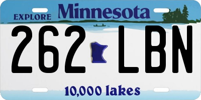 MN license plate 262LBN