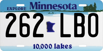 MN license plate 262LBO