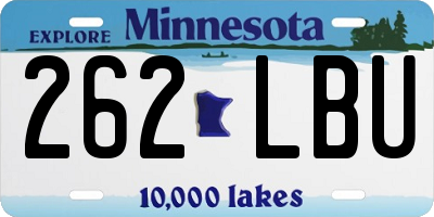 MN license plate 262LBU