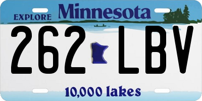 MN license plate 262LBV