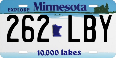 MN license plate 262LBY