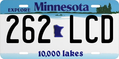MN license plate 262LCD