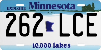 MN license plate 262LCE