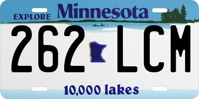 MN license plate 262LCM