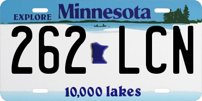 MN license plate 262LCN