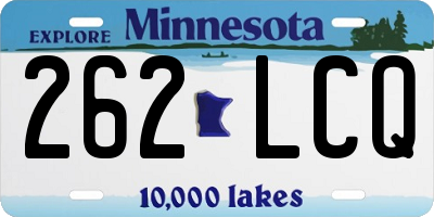 MN license plate 262LCQ