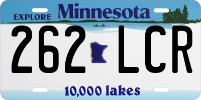 MN license plate 262LCR