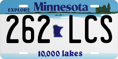 MN license plate 262LCS