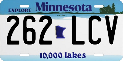 MN license plate 262LCV