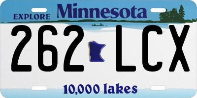MN license plate 262LCX