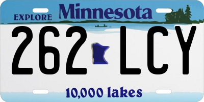 MN license plate 262LCY
