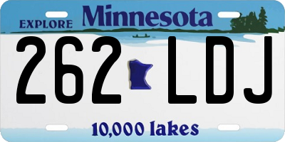 MN license plate 262LDJ