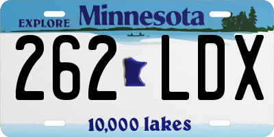 MN license plate 262LDX