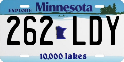 MN license plate 262LDY