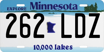MN license plate 262LDZ