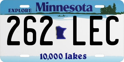 MN license plate 262LEC