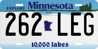 MN license plate 262LEG