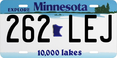 MN license plate 262LEJ