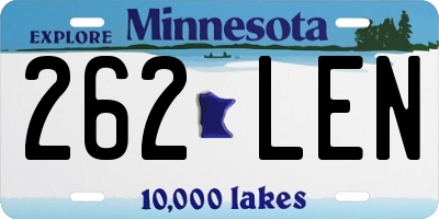 MN license plate 262LEN
