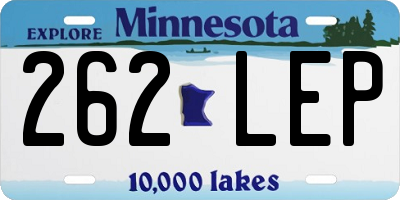 MN license plate 262LEP