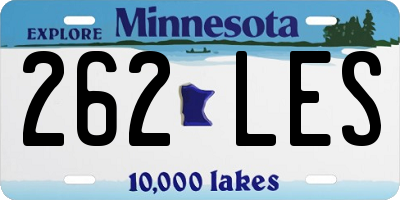 MN license plate 262LES