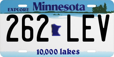 MN license plate 262LEV