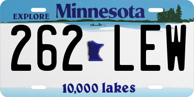 MN license plate 262LEW