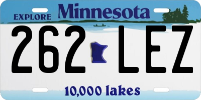 MN license plate 262LEZ
