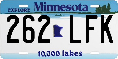 MN license plate 262LFK