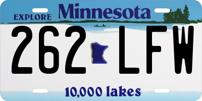 MN license plate 262LFW