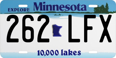 MN license plate 262LFX