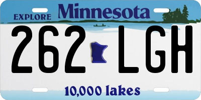 MN license plate 262LGH