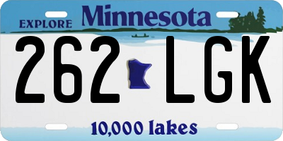 MN license plate 262LGK